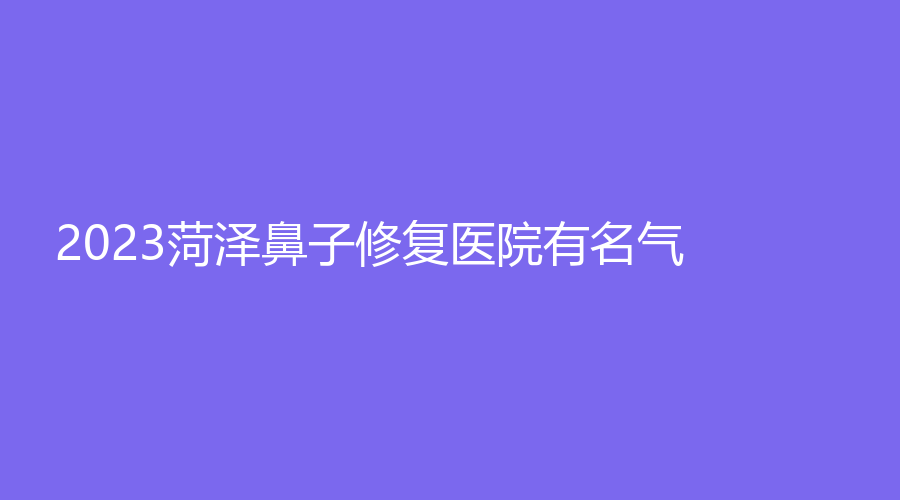 2023菏泽鼻子修复医院有名气？