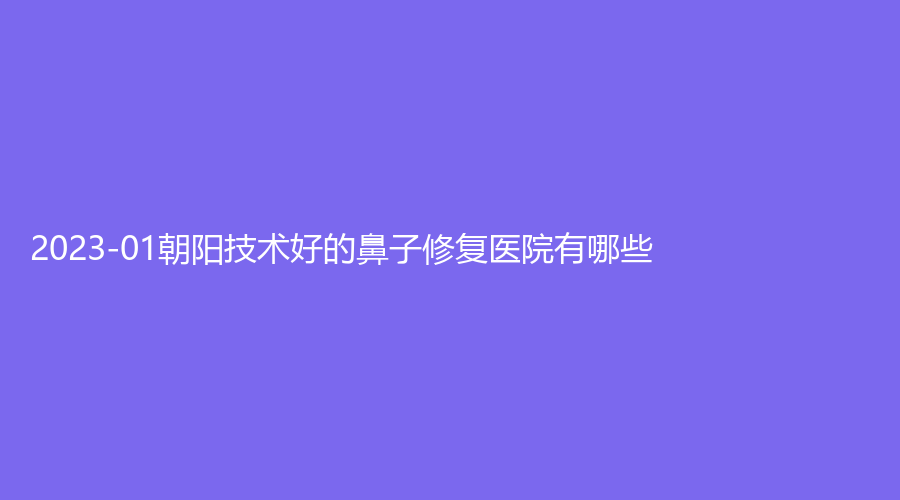 2023-01朝阳技术好的鼻子修复医院有哪些？