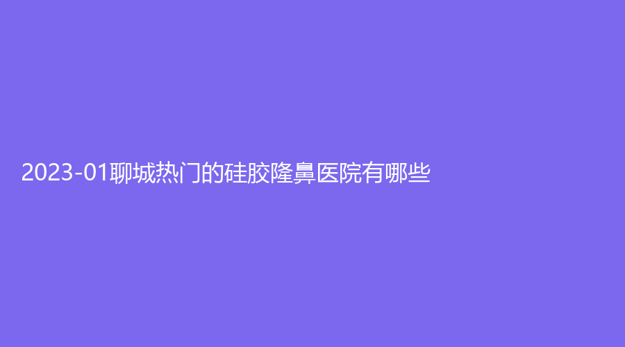 2023-01聊城热门的硅胶隆鼻医院有哪些？