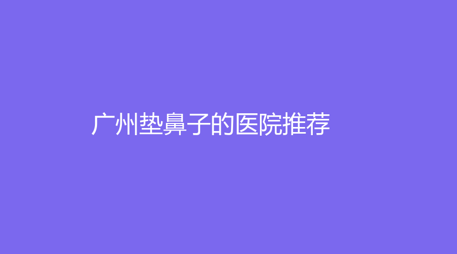 广州垫鼻子的医院推荐