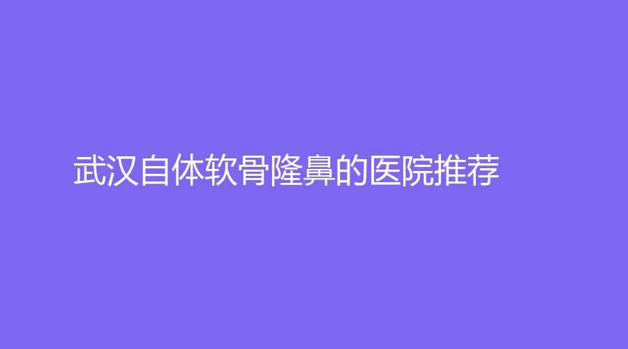 武汉自体软骨隆鼻的医院推荐